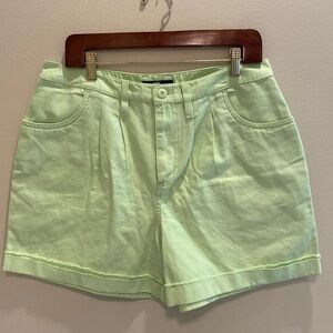 Vans Cotton Barnes Canvas Shorts Pistachio Lime Green Butterfly Size 30